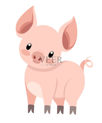 可爱的,猪,小的,绘画插图,矢量